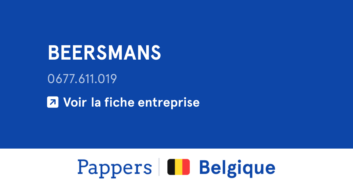BEERSMANS (0677.611.019) : Chiffre d'affaires & dirigeants