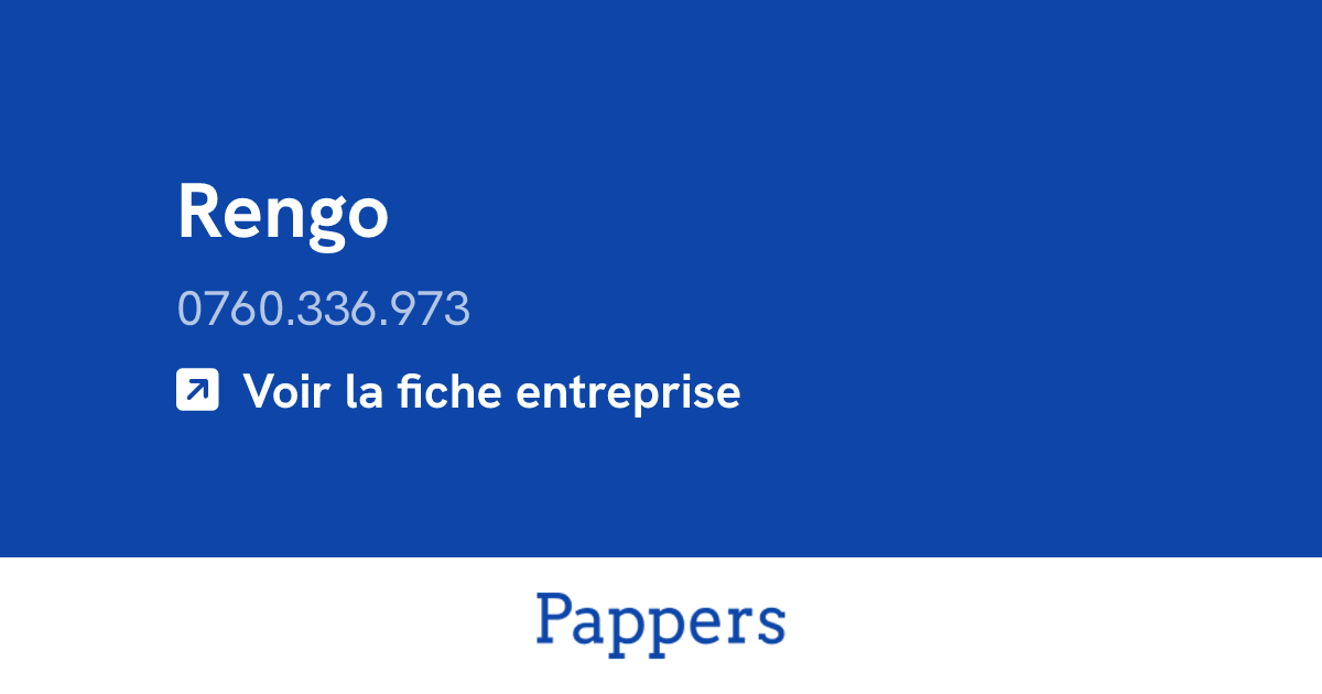 Rengo (0760.336.973) : Chiffre d'affaires & dirigeants